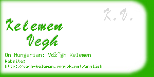 kelemen vegh business card